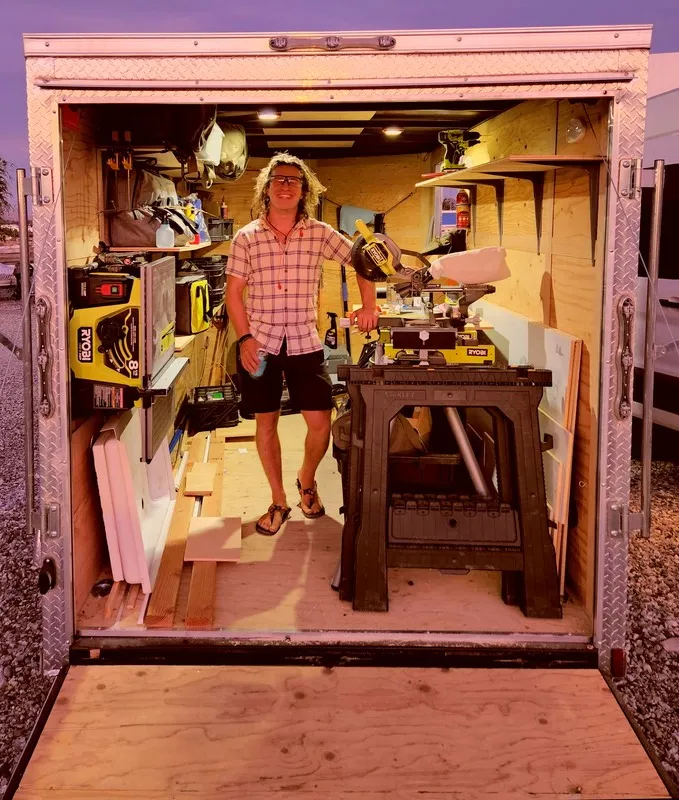 Shop trailer with tools